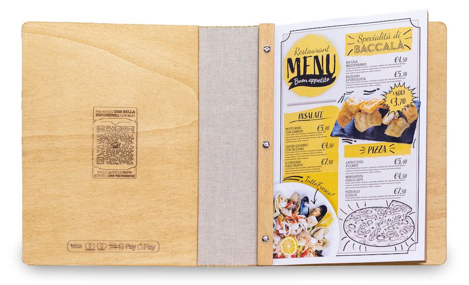 e-Commerce Menu di Legno inciso a Laser DLM Comunicazione