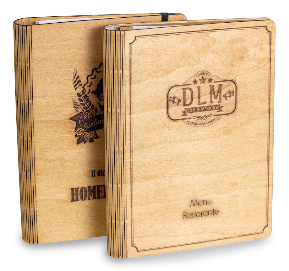 e-Commerce Menu di Legno inciso a Laser DLM Comunicazione