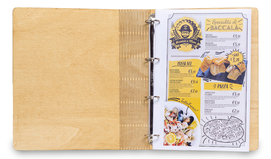 e-Commerce Menu di Legno inciso a Laser DLM Comunicazione