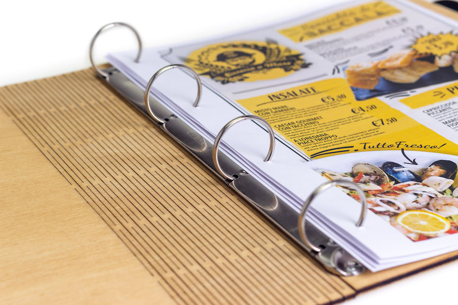 e-Commerce Menu di Legno inciso a Laser DLM Comunicazione